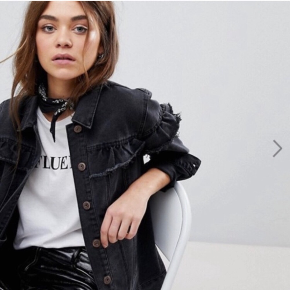 ASOS Black Distressed Denim Jacket